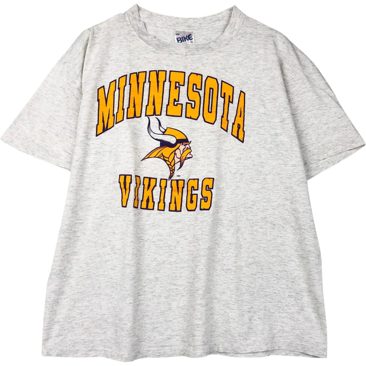 90'S BIKE NFL MINNESOTA VIKINGS Sports Print T-Shirt, Made in USA, Men's XL equivalent, Vintage cotton gray type Vintage Second Hand