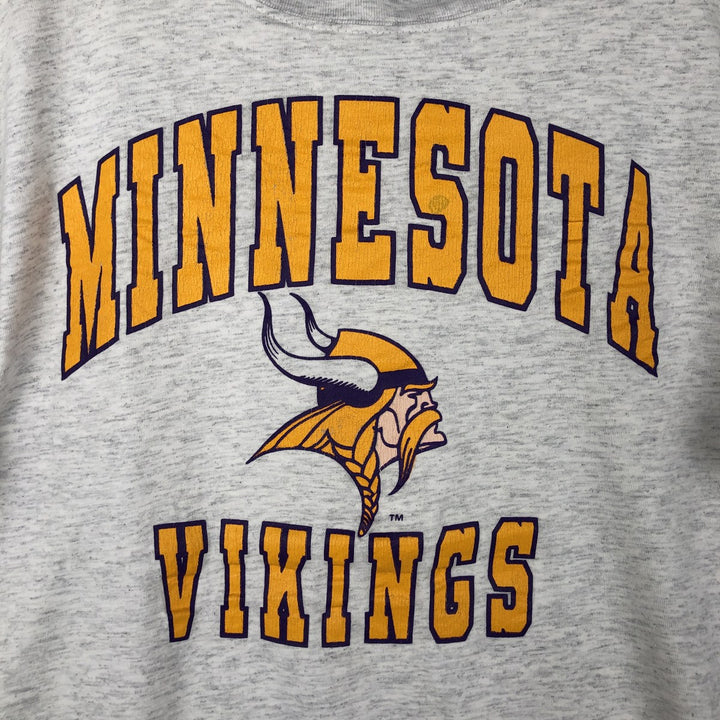 90'S BIKE NFL MINNESOTA VIKINGS Sports Print T-Shirt, Made in USA, Men's XL equivalent, Vintage cotton gray type Vintage Second Hand