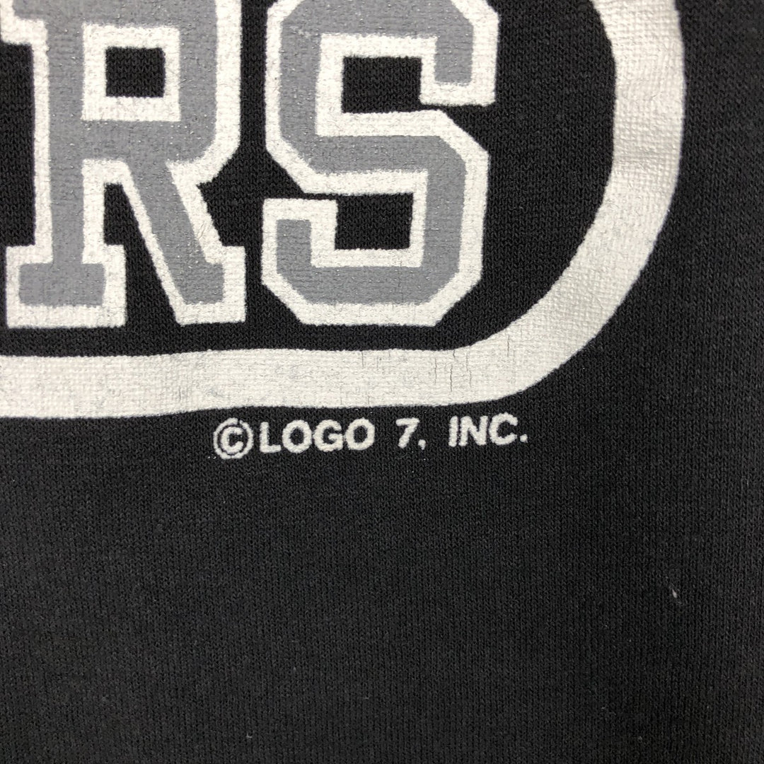 80s-90'S Logo Seven Las Vegas Raiders Sports Print T-Shirt, Made in USA, Men's Size L (approx.), Vintage cotton black type Vintage Second Hand