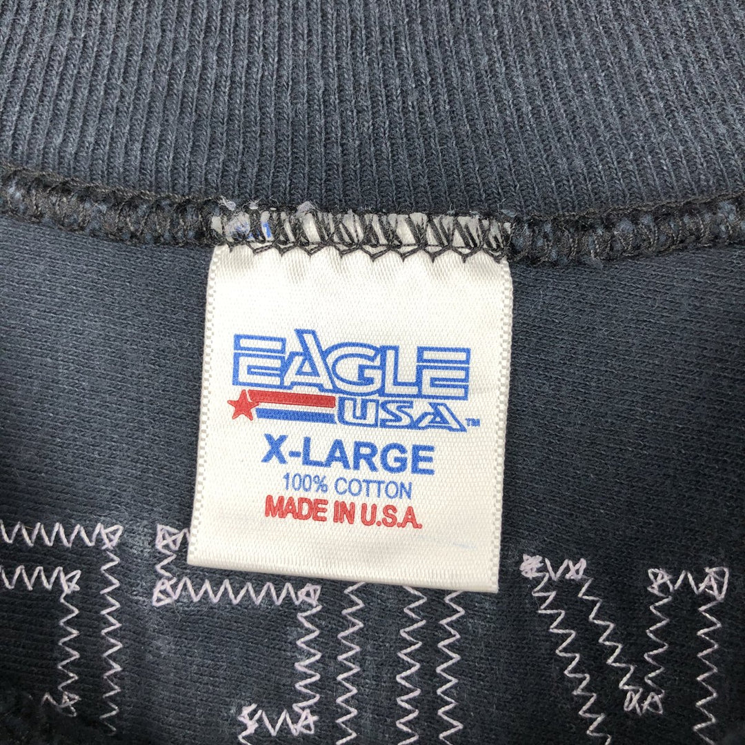 EAGLE USA Football Short-Sleeve T-Shirt, Made in USA, Men's Size XL cotton black type Vintage Second Hand