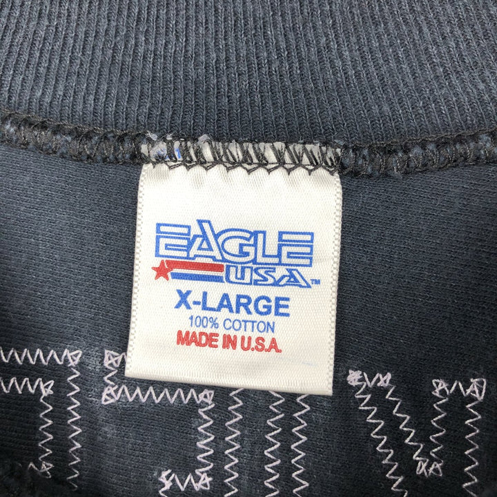 EAGLE USA Football Short-Sleeve T-Shirt, Made in USA, Men's Size XL cotton black type Vintage Second Hand