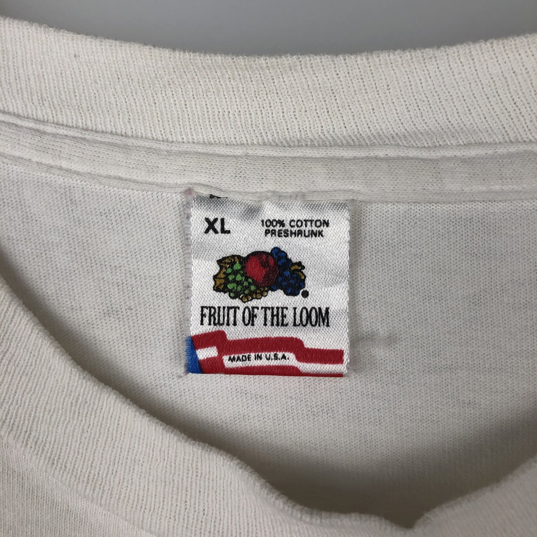 1980'S Fruit of the Loom MLB Chicago Cubs sports print t-shirt, made in USA, men's size XL equivalent, vintage. cotton white type Vintage Second Hand
