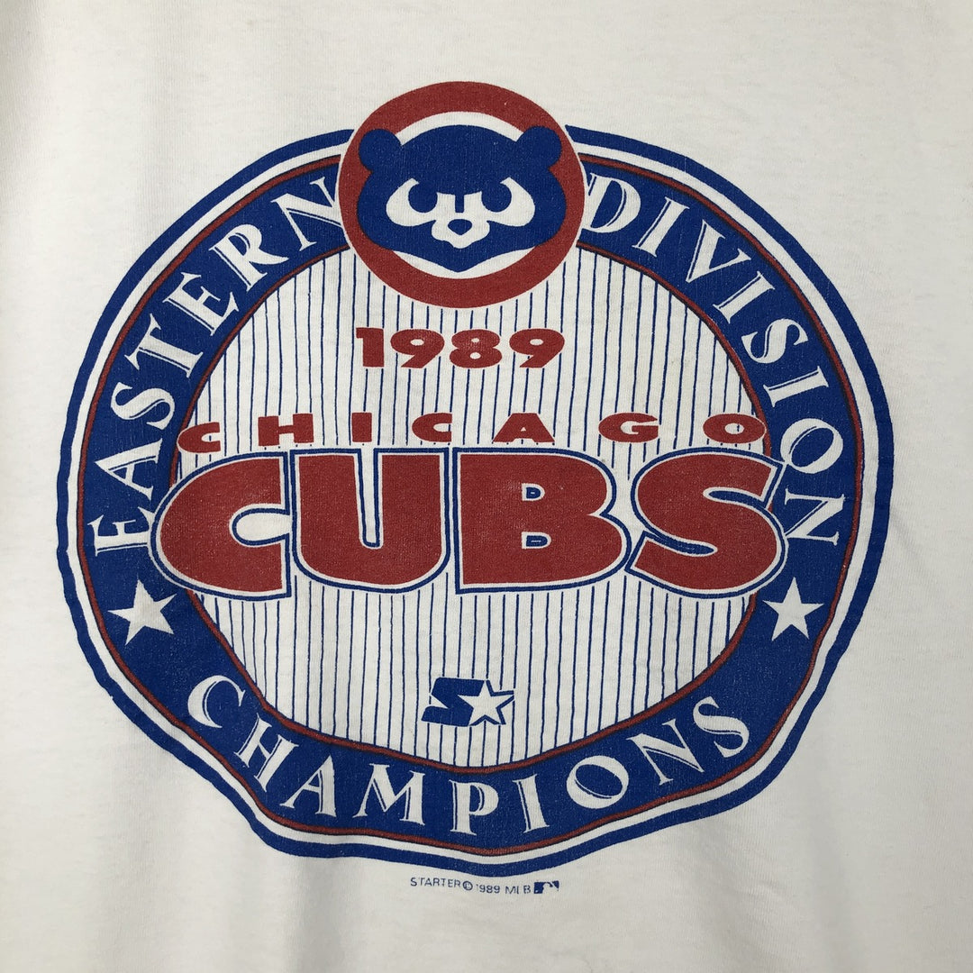 1980'S Fruit of the Loom MLB Chicago Cubs sports print t-shirt, made in USA, men's size XL equivalent, vintage. cotton white type Vintage Second Hand