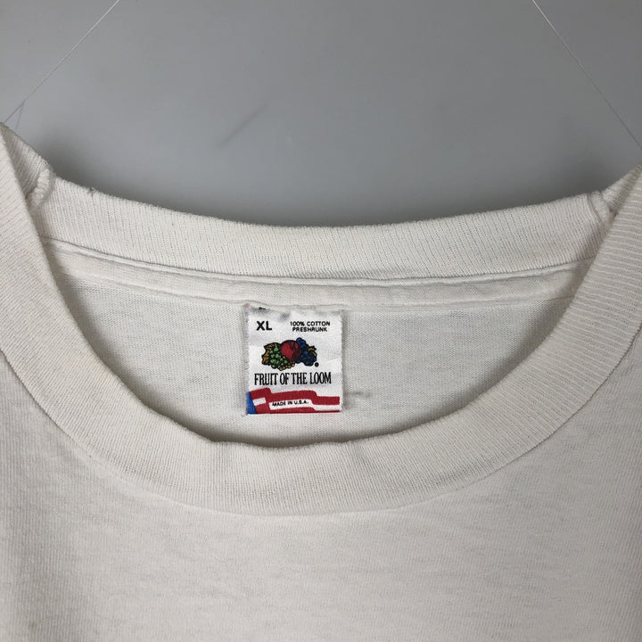 1980'S Fruit of the Loom MLB Chicago Cubs sports print t-shirt, made in USA, men's size XL equivalent, vintage. cotton white type Vintage Second Hand