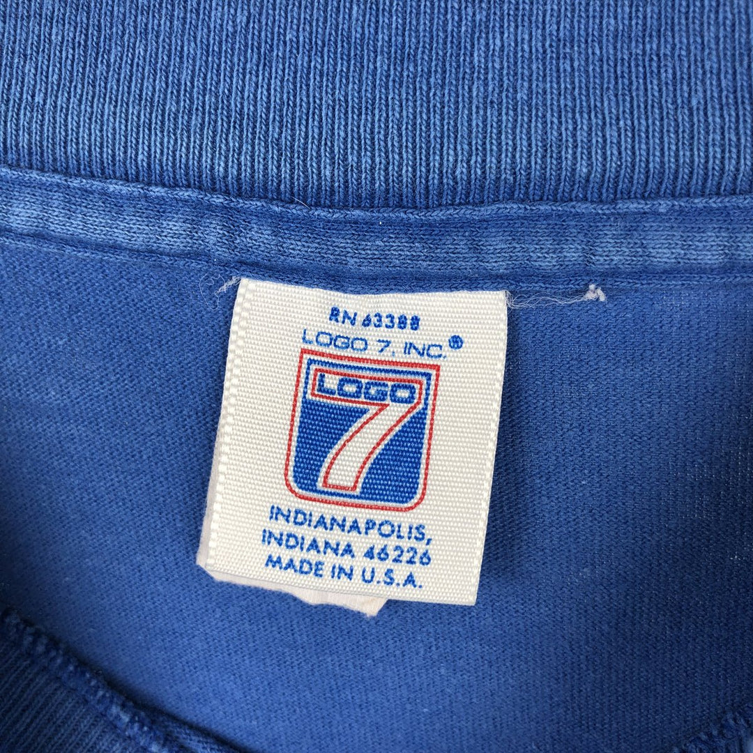 90'S Logo 7 MLB Chicago Cubs sports print T-shirt, Made in USA, Men's size M equivalent, Vintage unclear blue type Vintage Second Hand
