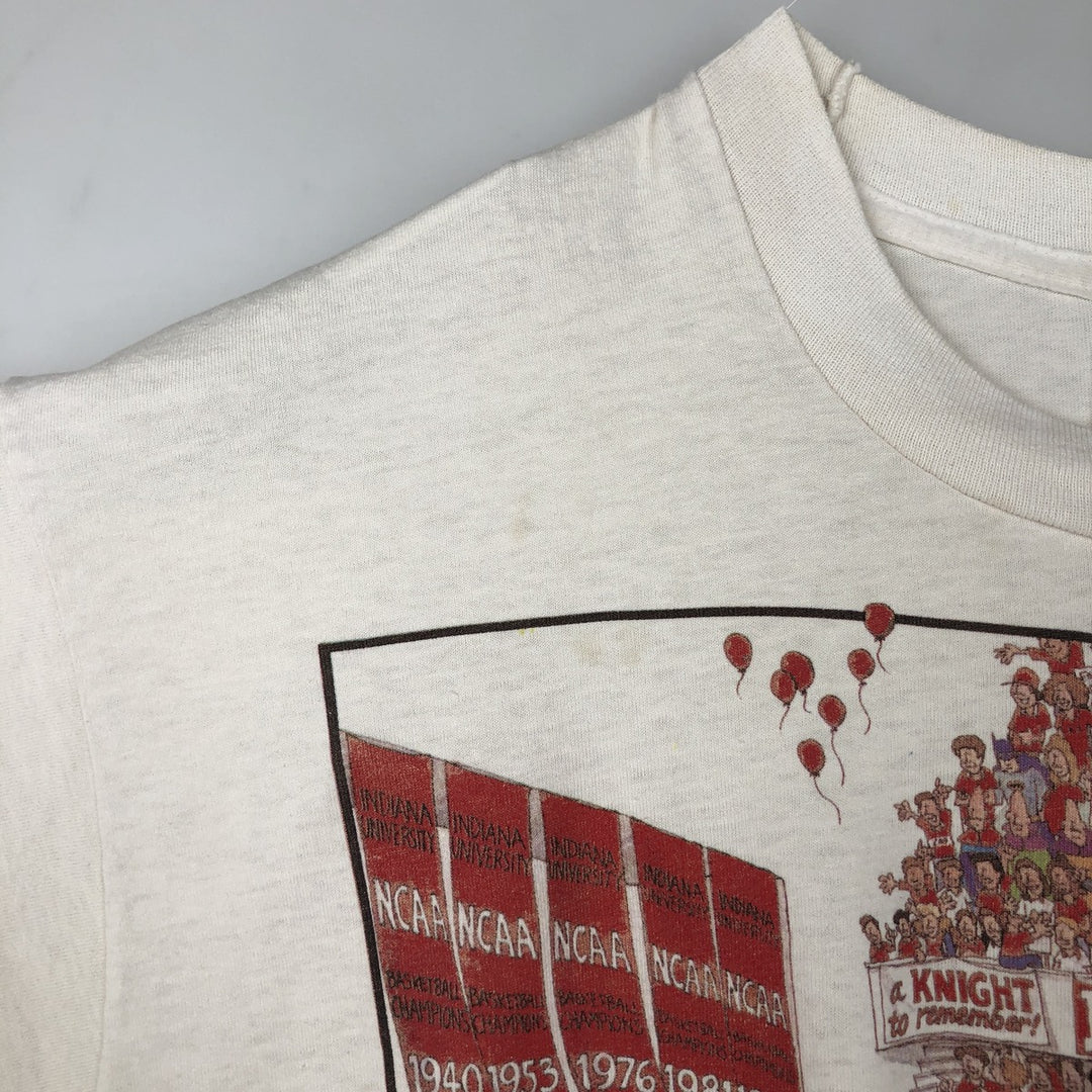 80'S RAMBLERS College T-shirt, Men's XL equivalent, Vintage cotton white type Vintage Second Hand