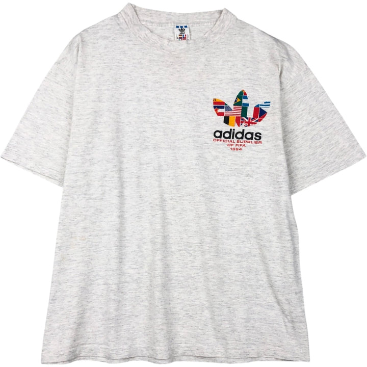 90'S Adidas FIFA World Cup 1994 Sports Print T-Shirt, Made in USA, Men's Size L (approx.), Vintage cotton gray type Vintage Second Hand