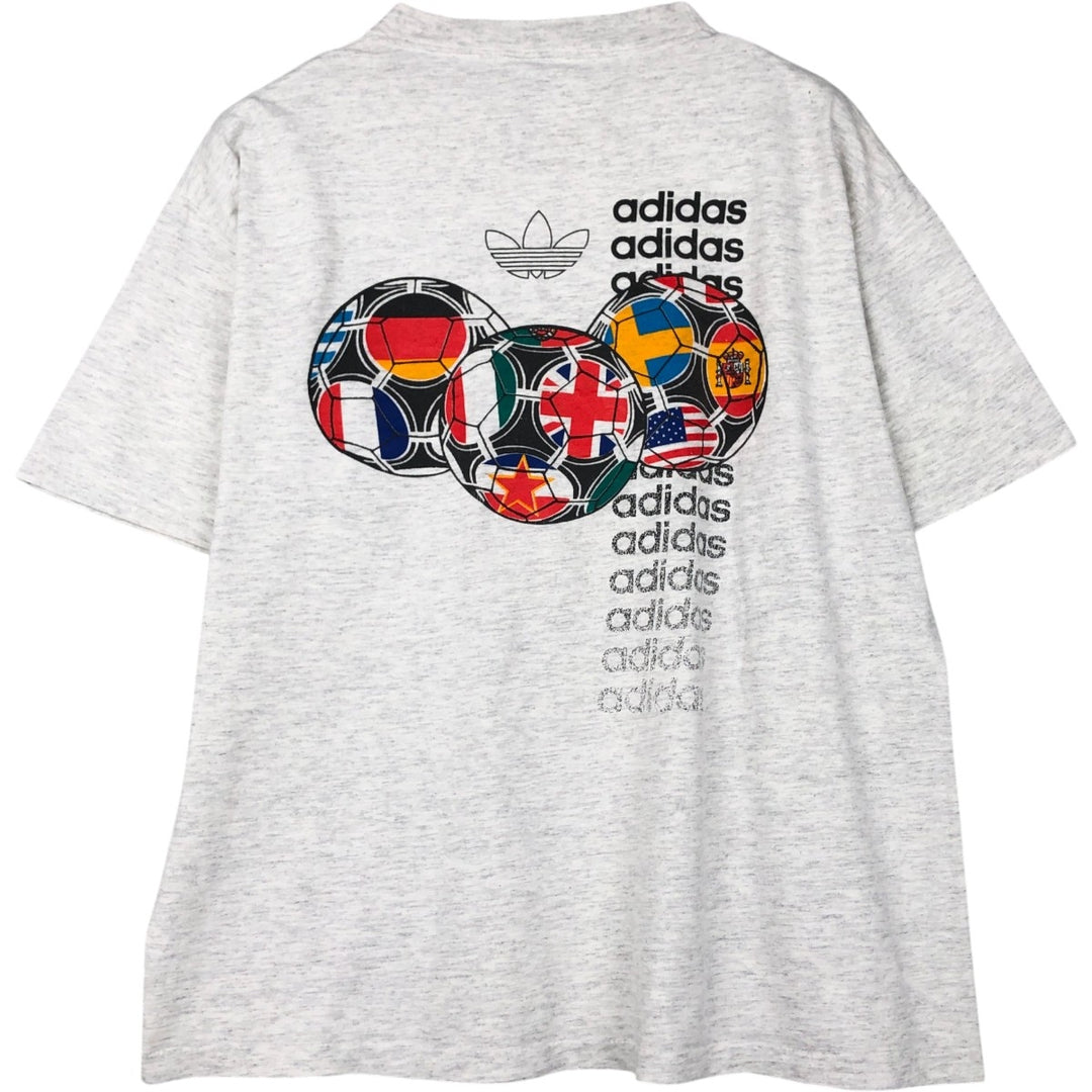 90'S Adidas FIFA World Cup 1994 Sports Print T-Shirt, Made in USA, Men's Size L (approx.), Vintage cotton gray type Vintage Second Hand