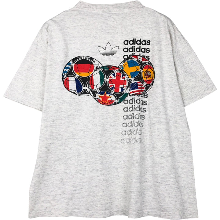 90'S Adidas FIFA World Cup 1994 Sports Print T-Shirt, Made in USA, Men's Size L (approx.), Vintage cotton gray type Vintage Second Hand