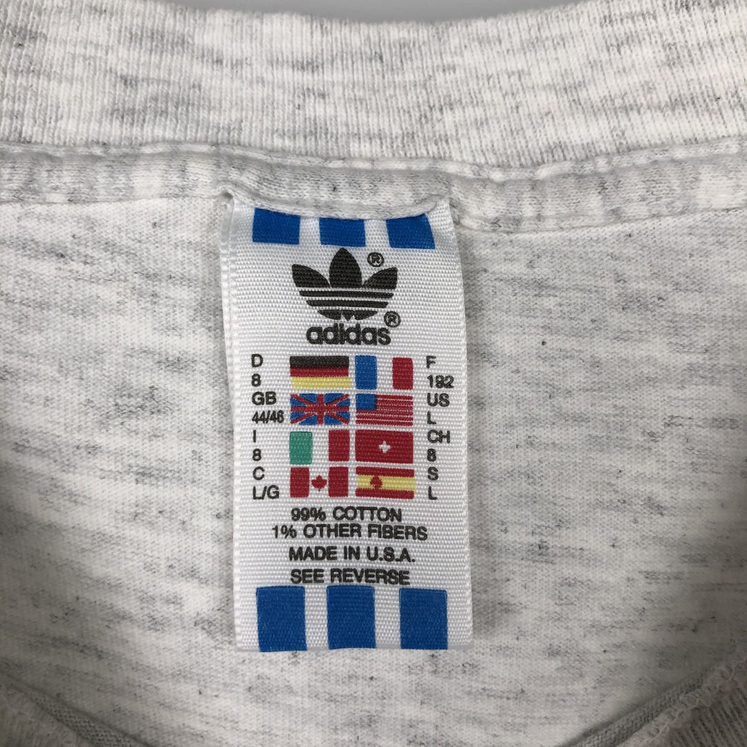 90'S Adidas FIFA World Cup 1994 Sports Print T-Shirt, Made in USA, Men's Size L (approx.), Vintage cotton gray type Vintage Second Hand