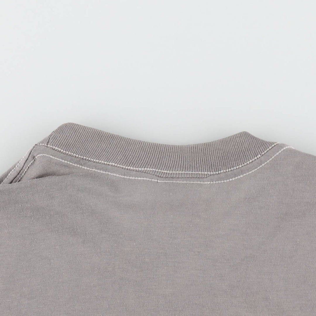 80s-90'S Puma logo print T-shirt, made in USA, men's size M equivalent, vintage. polyester gray type Vintage Second Hand