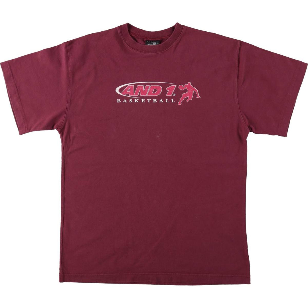 AND 1 Logo Print T-Shirt, Men's Size M cotton wine-red Vintage Second Hand