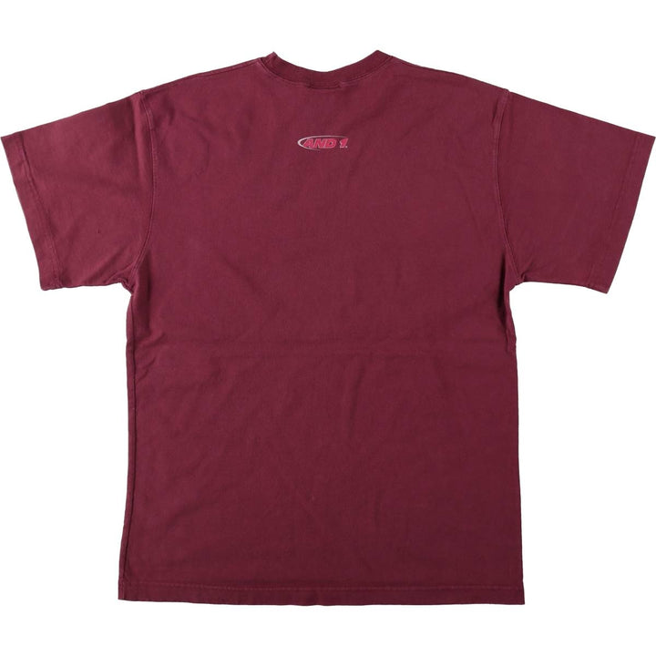 AND 1 Logo Print T-Shirt, Men's Size M cotton wine-red Vintage Second Hand