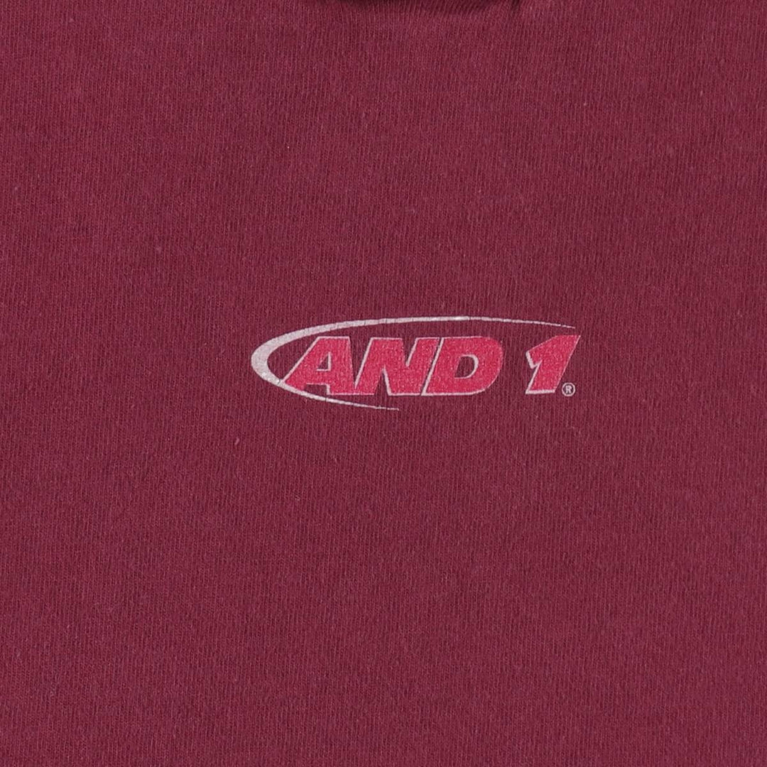 AND 1 Logo Print T-Shirt, Men's Size M cotton wine-red Vintage Second Hand
