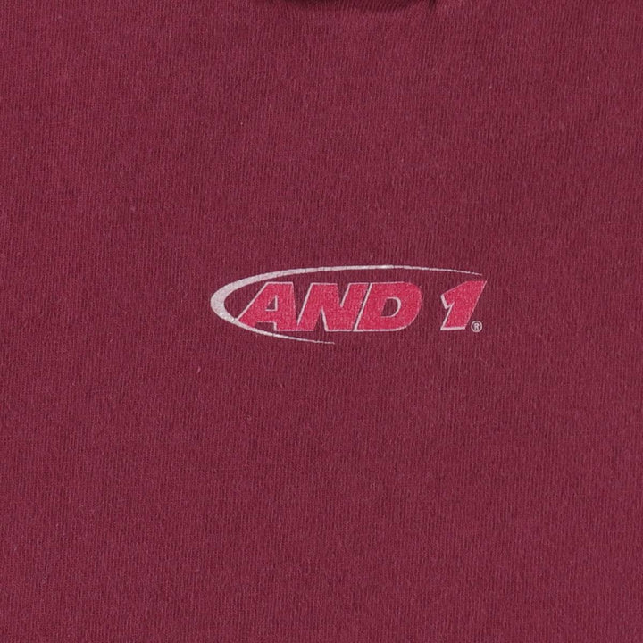 AND 1 Logo Print T-Shirt, Men's Size M cotton wine-red Vintage Second Hand