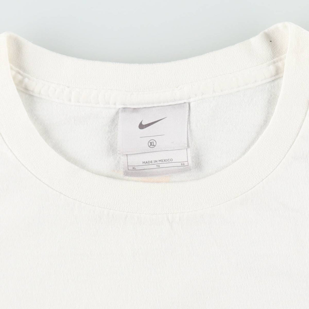 00'S Nike logo print T-shirt, men's XL size cotton white type Vintage Second Hand