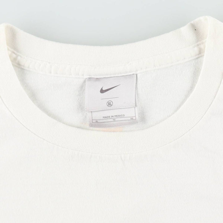 00'S Nike logo print T-shirt, men's XL size cotton white type Vintage Second Hand