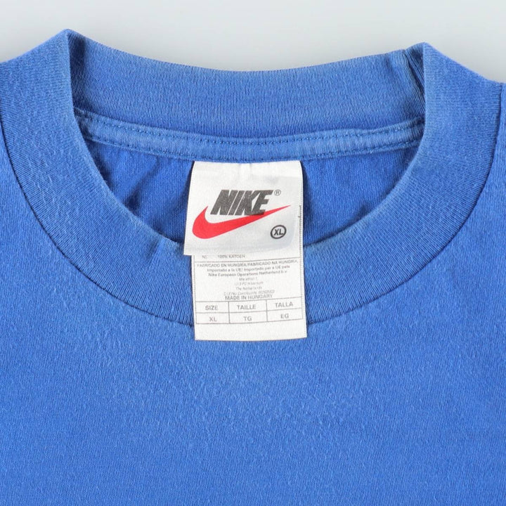 90'S Nike Logo Print T-Shirt, Men's Size XL (Equivalent), Vintage cotton blue type Vintage Second Hand