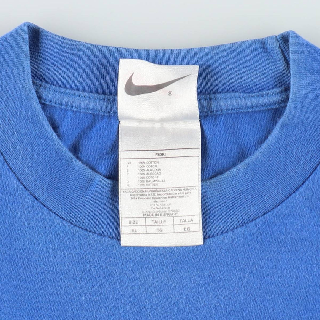 90'S Nike Logo Print T-Shirt, Men's Size XL (Equivalent), Vintage cotton blue type Vintage Second Hand