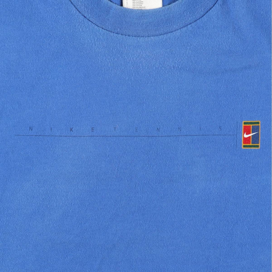 90'S Nike Logo Print T-Shirt, Men's Size XL (Equivalent), Vintage cotton blue type Vintage Second Hand