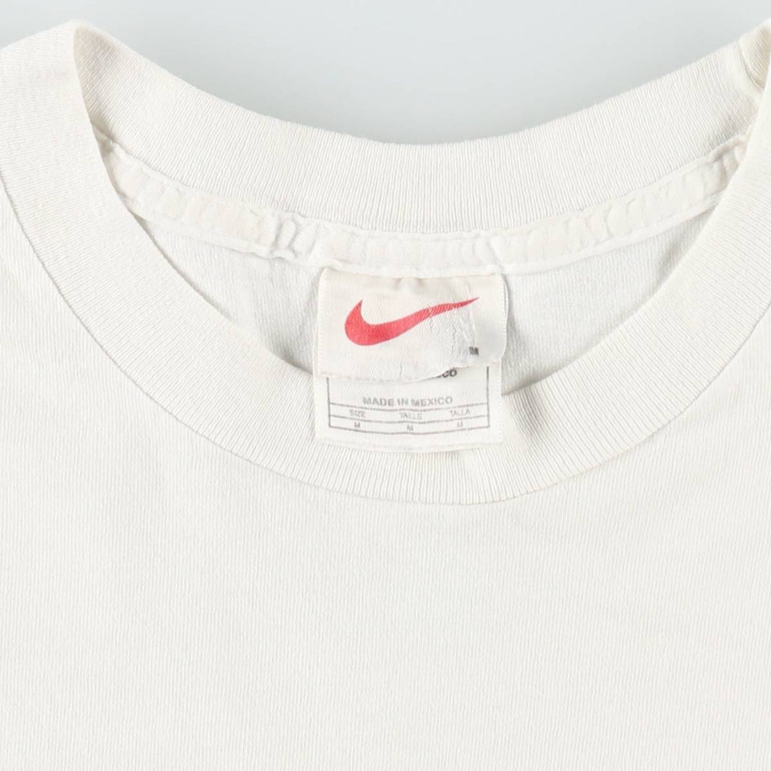 90'S Vintage Nike Logo Print T-Shirt, Men's Size Medium cotton white type Vintage Second Hand