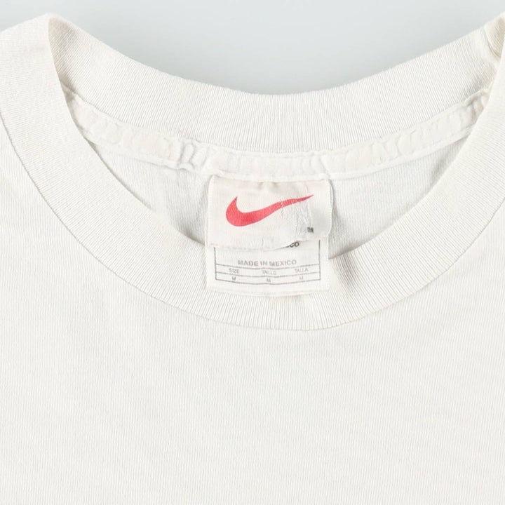 90'S Vintage Nike Logo Print T-Shirt, Men's Size Medium cotton white type Vintage Second Hand