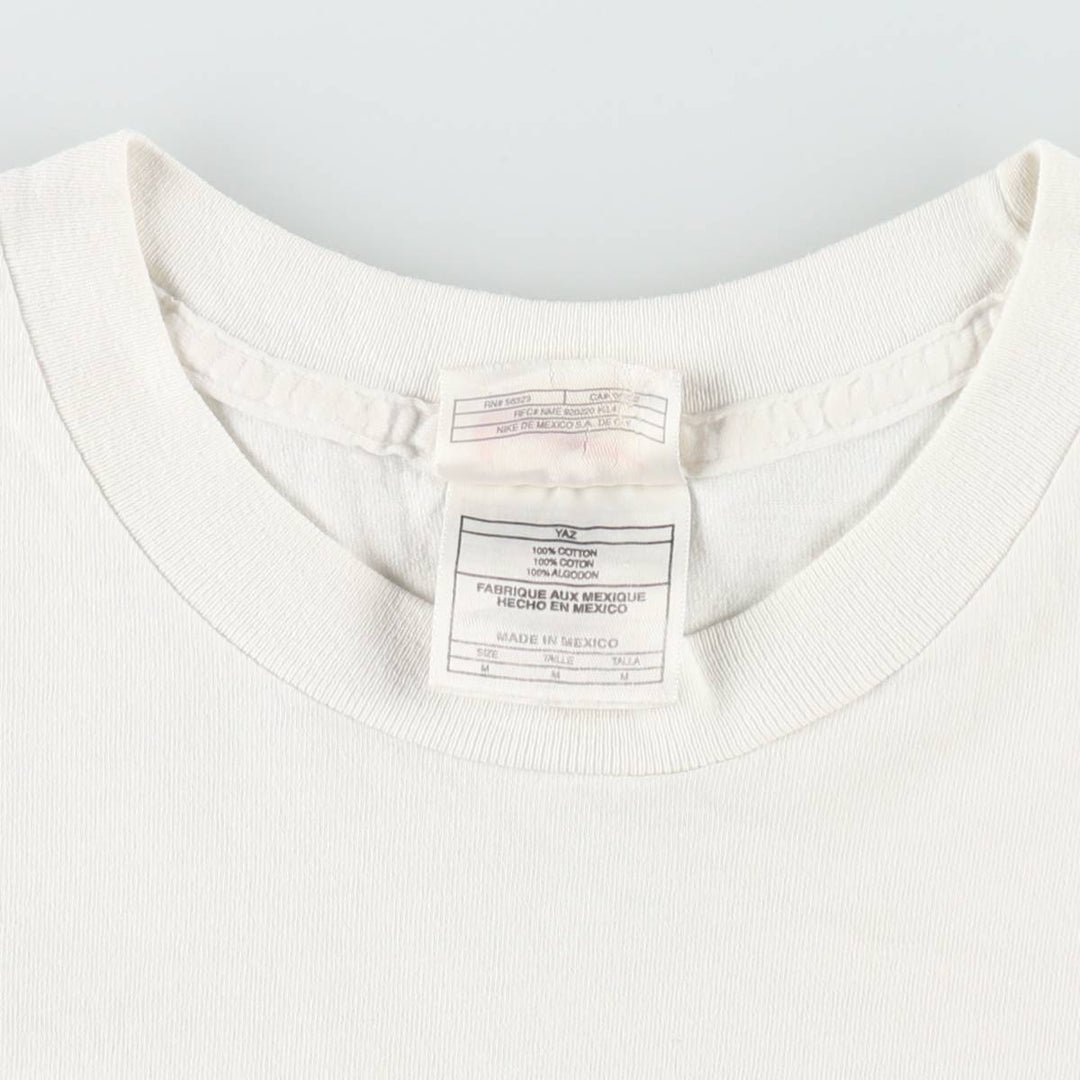 90'S Vintage Nike Logo Print T-Shirt, Men's Size Medium cotton white type Vintage Second Hand