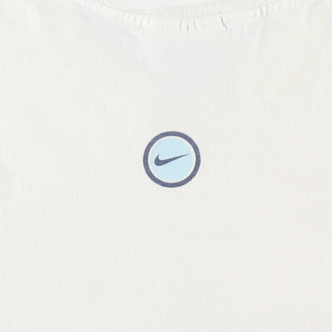 90'S Vintage Nike Logo Print T-Shirt, Men's Size Medium cotton white type Vintage Second Hand