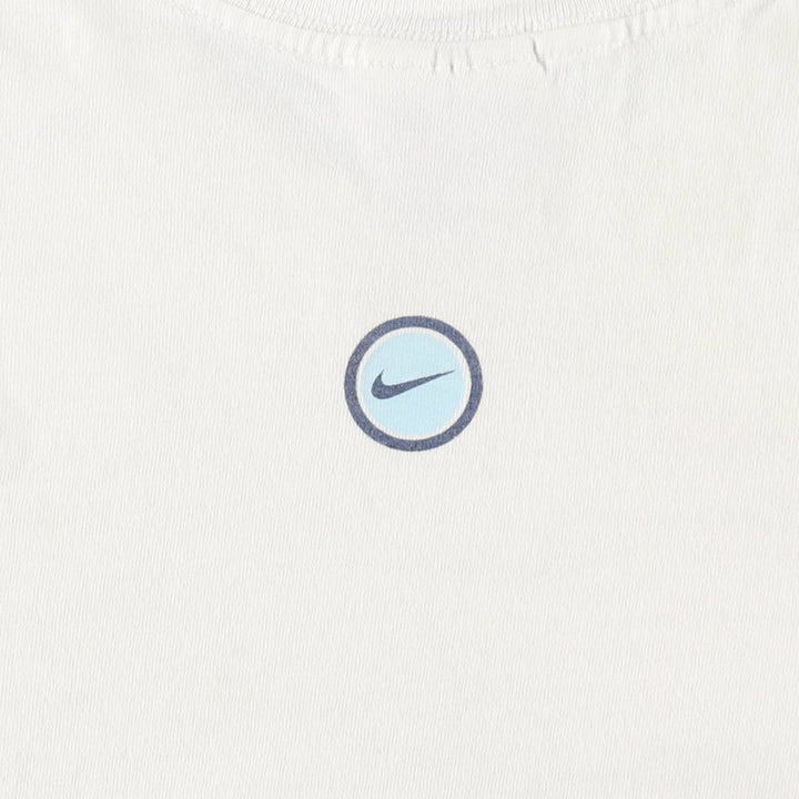 90'S Vintage Nike Logo Print T-Shirt, Men's Size Medium cotton white type Vintage Second Hand