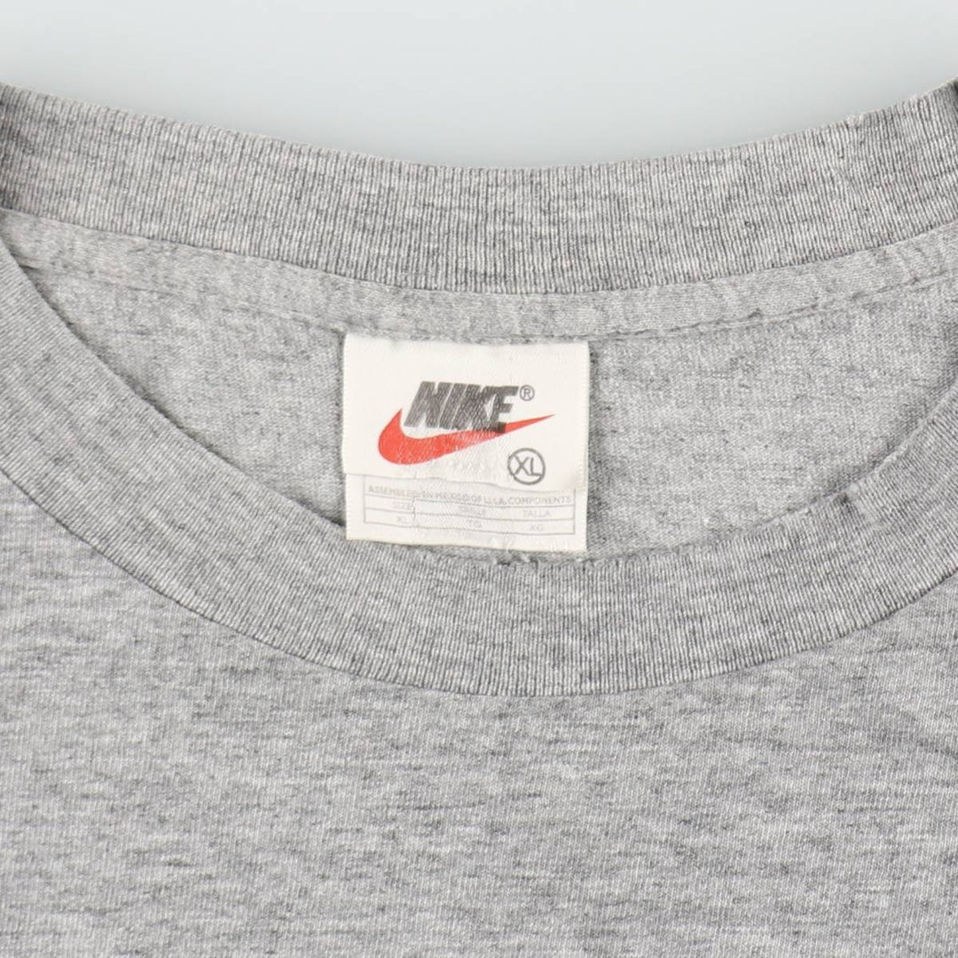 90'S Nike Logo Print T-Shirt, Men's Size XL (Equivalent), Vintage cotton gray type Vintage Second Hand
