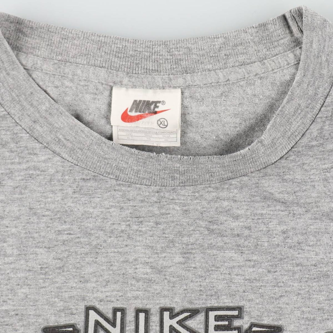 90'S Nike Logo Print T-Shirt, Men's Size XL (Equivalent), Vintage cotton gray type Vintage Second Hand