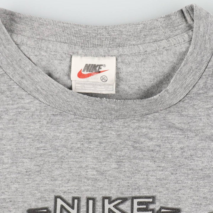 90'S Nike Logo Print T-Shirt, Men's Size XL (Equivalent), Vintage cotton gray type Vintage Second Hand