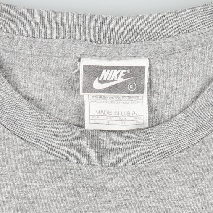 90'S Nike One Point Logo T-shirt Made in USA Men's XL Vintage cotton gray type Vintage Second Hand