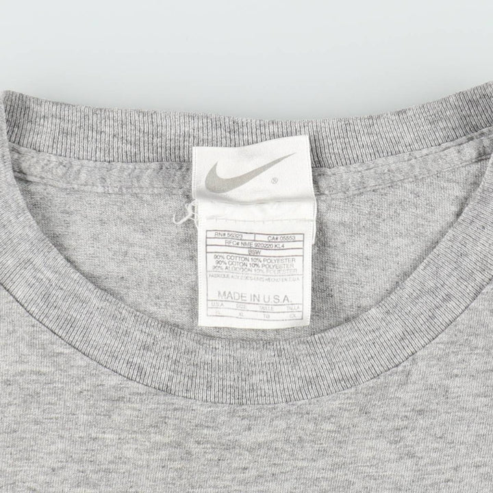 90'S Nike One Point Logo T-shirt Made in USA Men's XL Vintage cotton gray type Vintage Second Hand