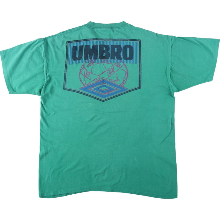 90'S Umbro Blue Tag Logo Print T-Shirt, Made in USA, Men's XL (approx.) Vintage cotton green type Vintage Second Hand