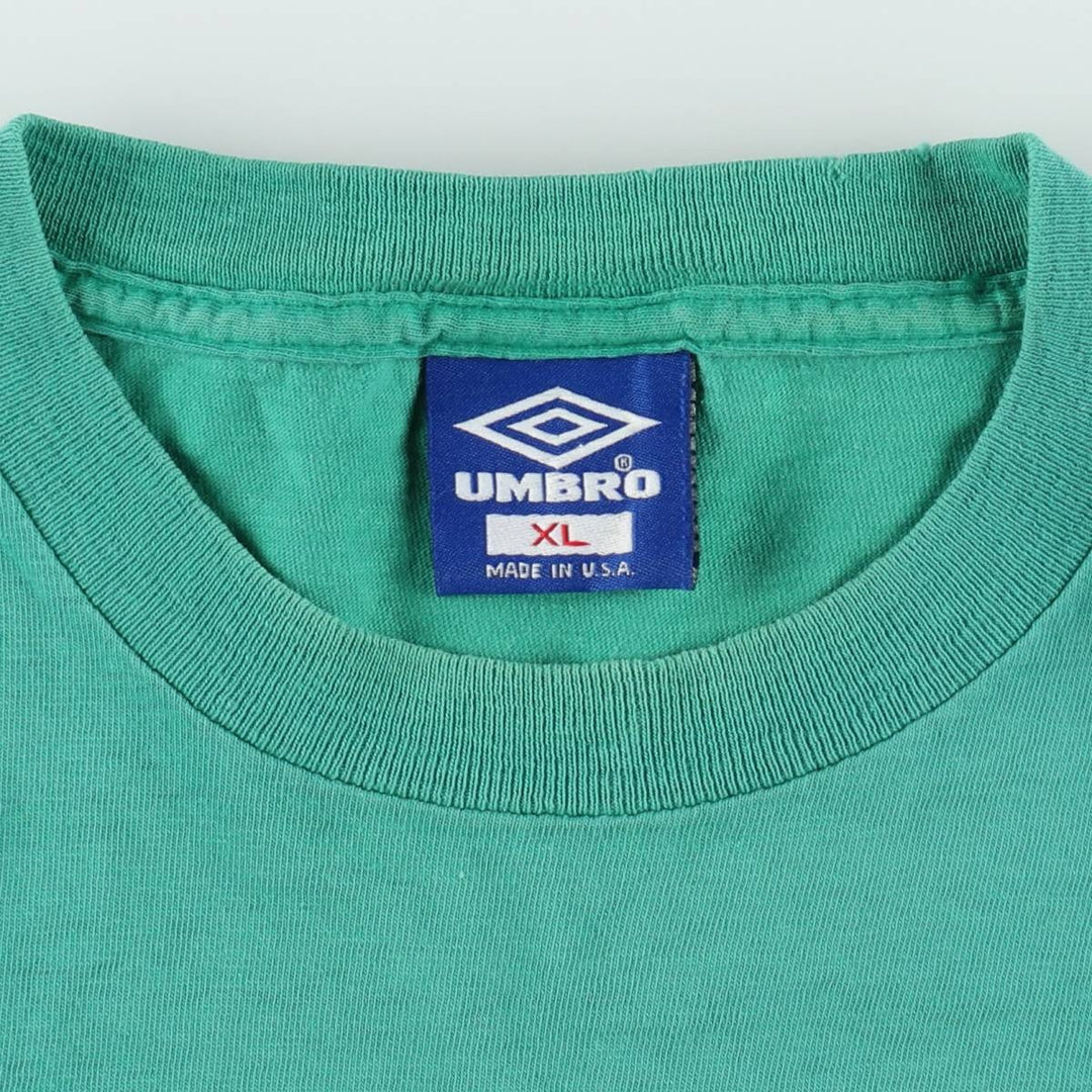 90'S Umbro Blue Tag Logo Print T-Shirt, Made in USA, Men's XL (approx.) Vintage cotton green type Vintage Second Hand