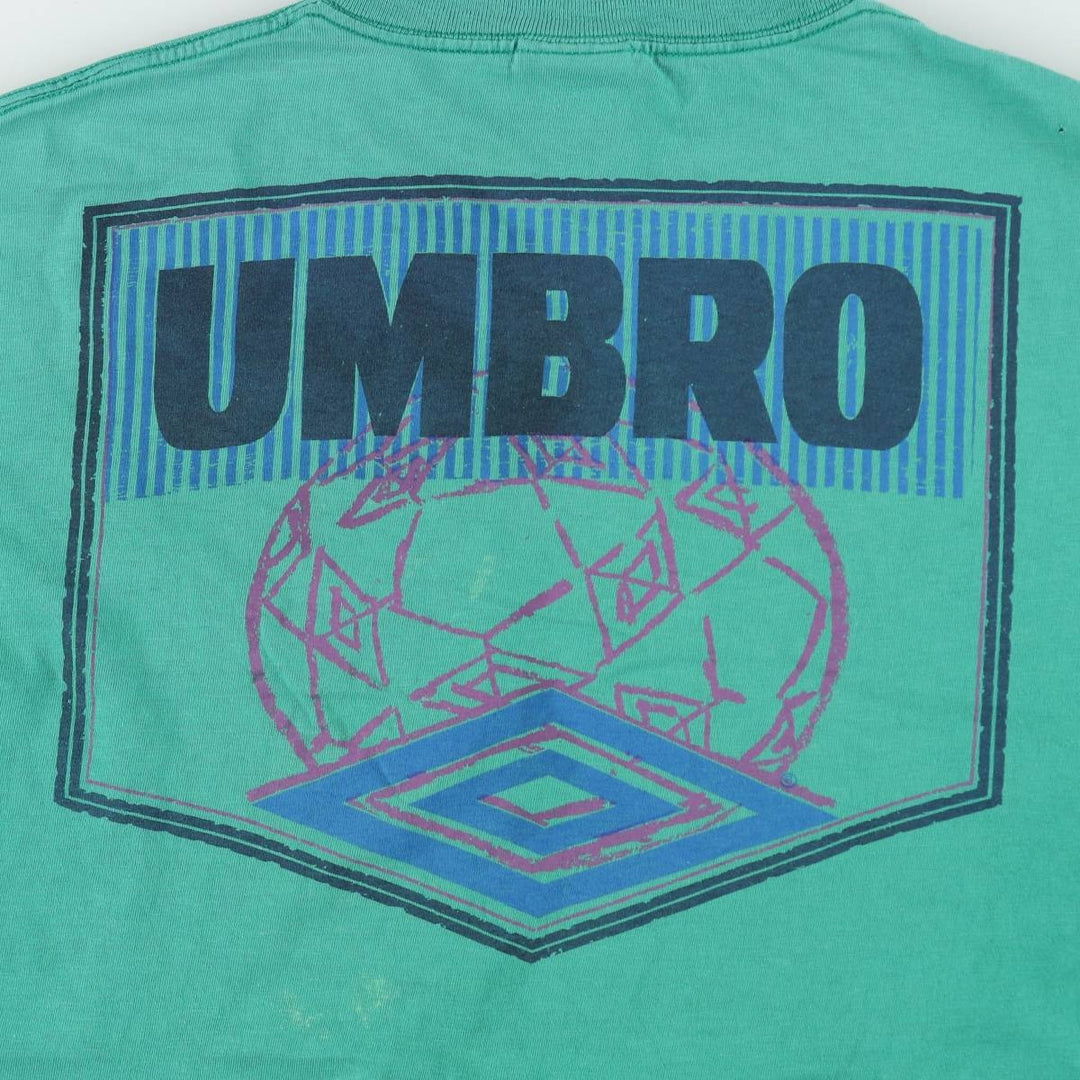 90'S Umbro Blue Tag Logo Print T-Shirt, Made in USA, Men's XL (approx.) Vintage cotton green type Vintage Second Hand