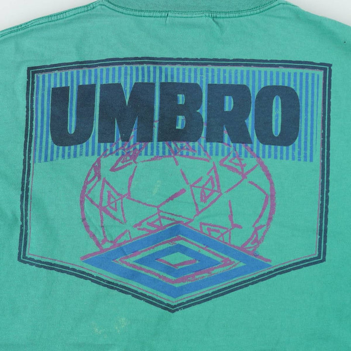 90'S Umbro Blue Tag Logo Print T-Shirt, Made in USA, Men's XL (approx.) Vintage cotton green type Vintage Second Hand