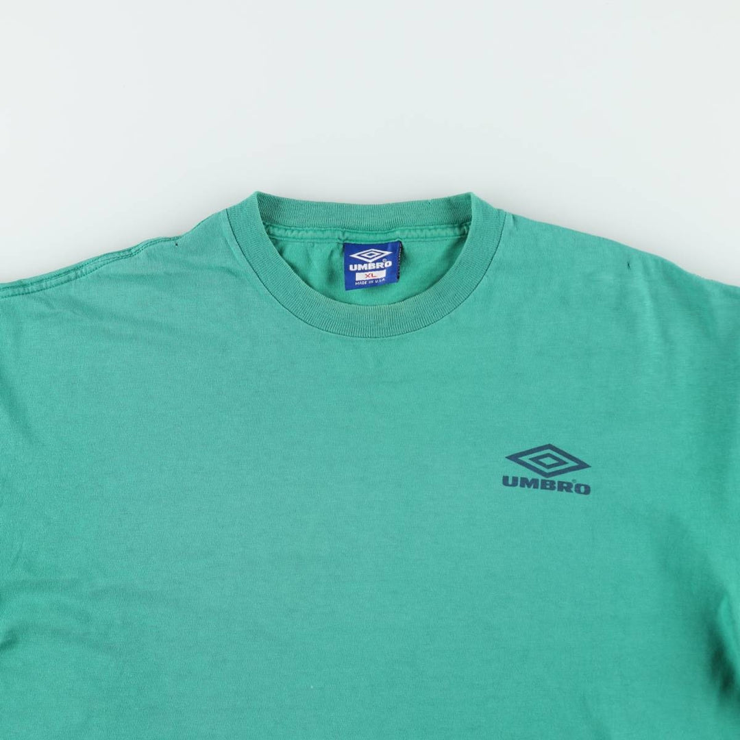 90'S Umbro Blue Tag Logo Print T-Shirt, Made in USA, Men's XL (approx.) Vintage cotton green type Vintage Second Hand