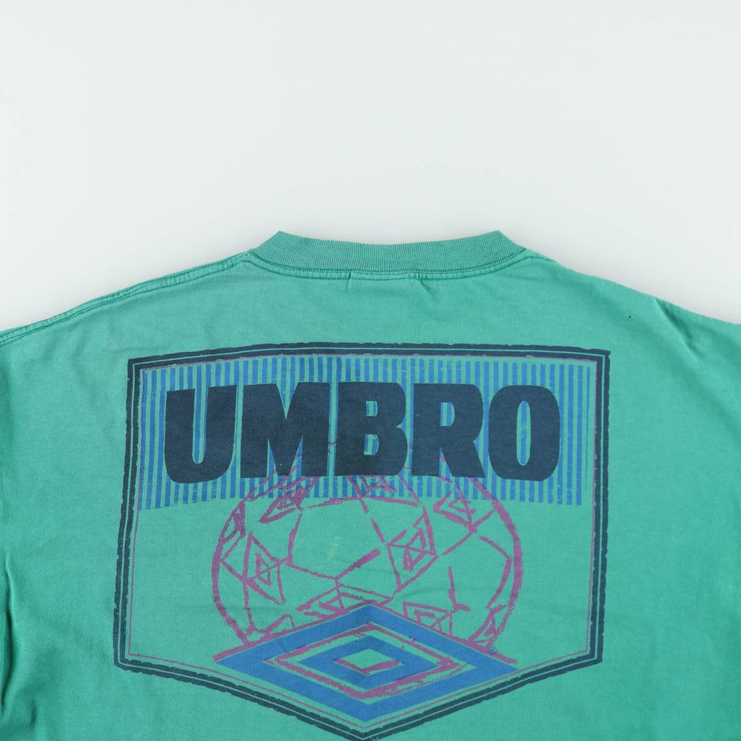 90'S Umbro Blue Tag Logo Print T-Shirt, Made in USA, Men's XL (approx.) Vintage cotton green type Vintage Second Hand