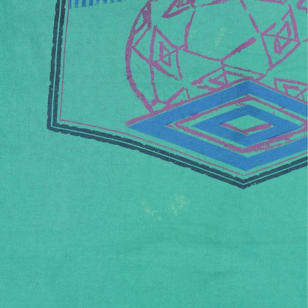 90'S Umbro Blue Tag Logo Print T-Shirt, Made in USA, Men's XL (approx.) Vintage cotton green type Vintage Second Hand