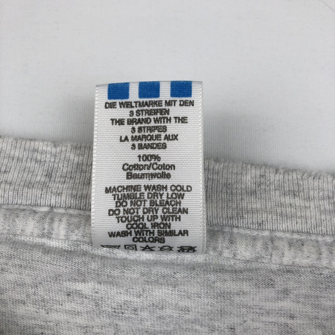 80s-90'S Adidas Trefoil Logo Print T-Shirt, Made in USA, Men's XXL equivalent, Vintage cotton gray type Vintage Second Hand