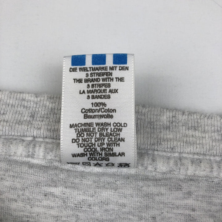 80s-90'S Adidas Trefoil Logo Print T-Shirt, Made in USA, Men's XXL equivalent, Vintage cotton gray type Vintage Second Hand