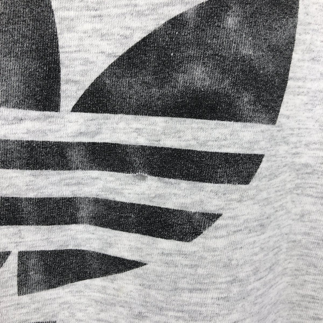 80s-90'S Adidas Trefoil Logo Print T-Shirt, Made in USA, Men's XXL equivalent, Vintage cotton gray type Vintage Second Hand