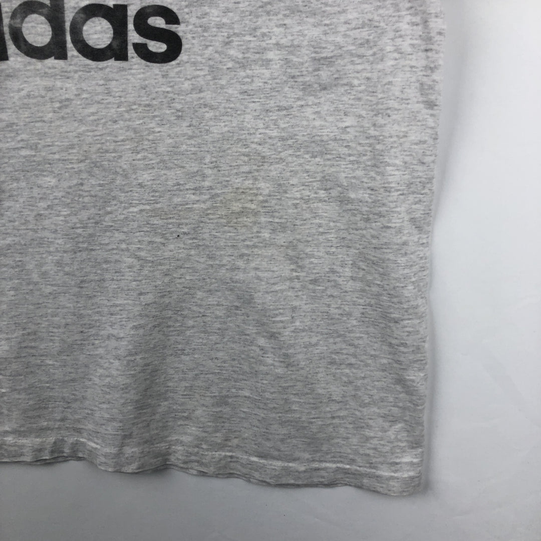 80s-90'S Adidas Trefoil Logo Print T-Shirt, Made in USA, Men's XXL equivalent, Vintage cotton gray type Vintage Second Hand