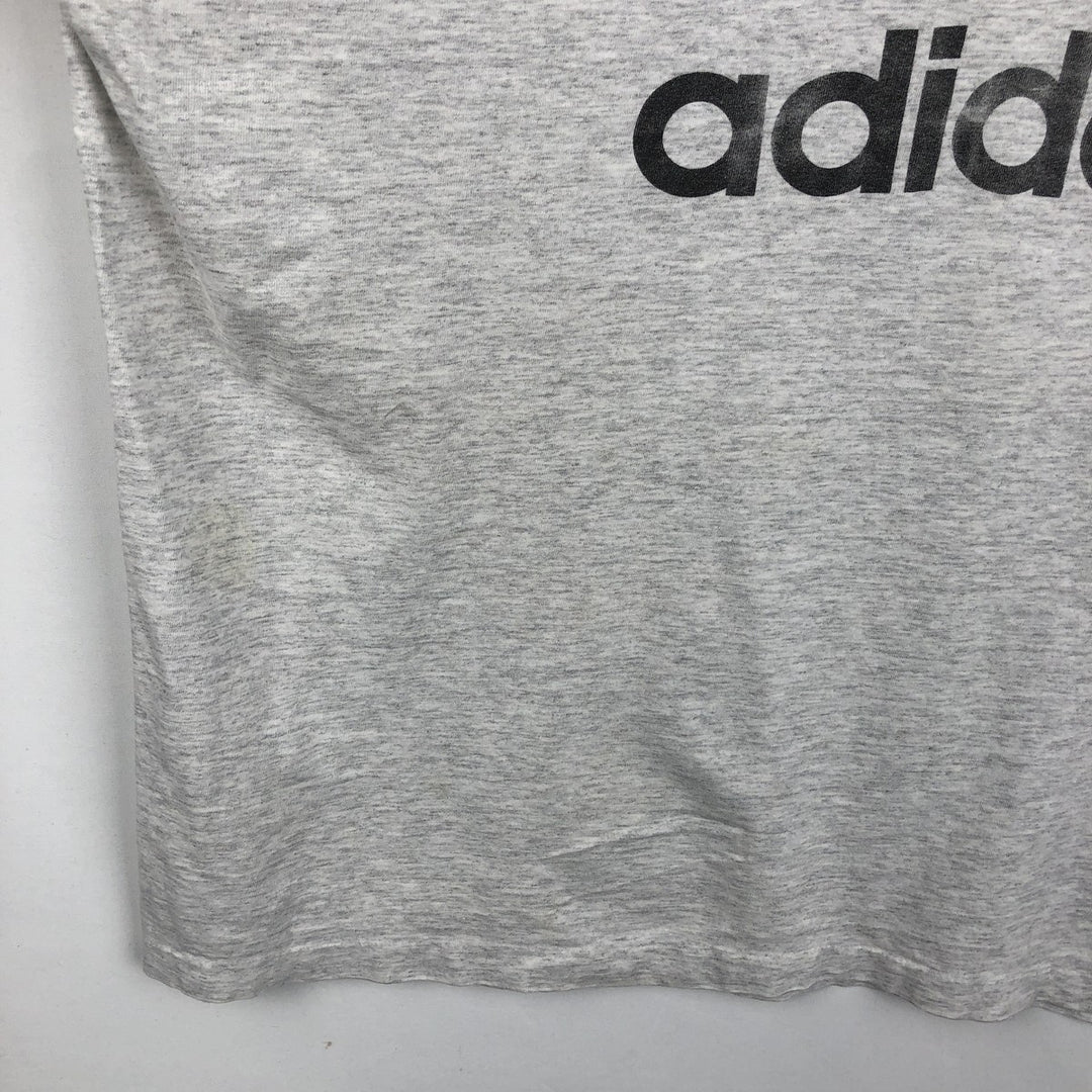 80s-90'S Adidas Trefoil Logo Print T-Shirt, Made in USA, Men's XXL equivalent, Vintage cotton gray type Vintage Second Hand