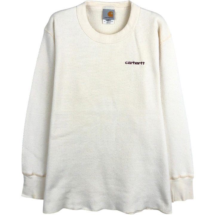 Carhartt Thermal Long-Sleeve T-Shirt, Honeycomb Pattern, Made in USA, Men's Size M (equivalent) cotton white type Vintage Second Hand