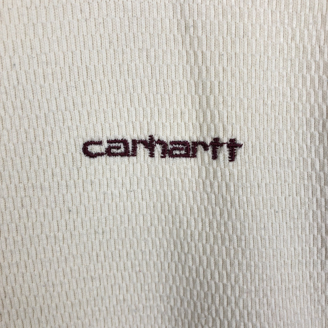 Carhartt Thermal Long-Sleeve T-Shirt, Honeycomb Pattern, Made in USA, Men's Size M (equivalent) cotton white type Vintage Second Hand