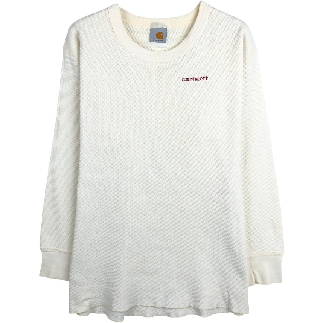 Carhartt Thermal Long-Sleeve T-Shirt, Honeycomb Pattern, Men's Size S (equivalent) unclear white type Vintage Second Hand
