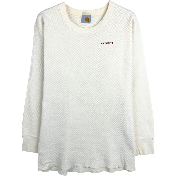 Carhartt Thermal Long-Sleeve T-Shirt, Honeycomb Pattern, Men's Size S (equivalent) unclear white type Vintage Second Hand